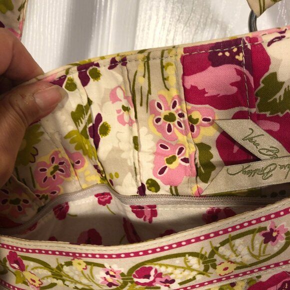 Vera Bradley women pink and lime handbag, 12 x 9 x 5 - Picture 5 of 16